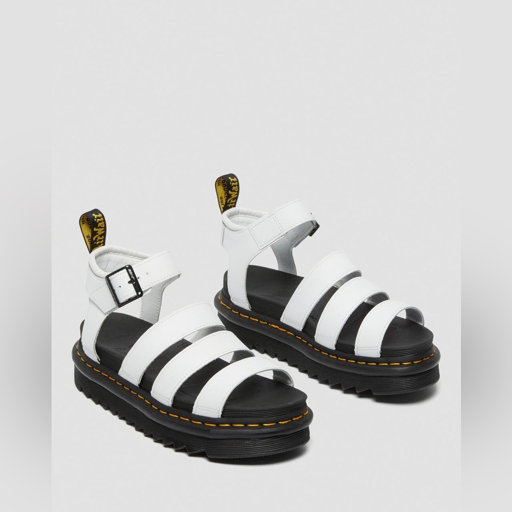 Dr. Martens Women’s Blaire White Hydro Leather Platform Sandals Sz 10 NEW